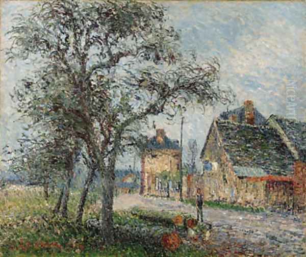 La route de Louviers en hiver Oil Painting by Gustave Loiseau