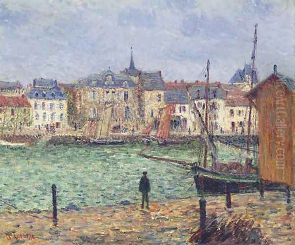 Le port de Pornic, maree haute Oil Painting by Gustave Loiseau