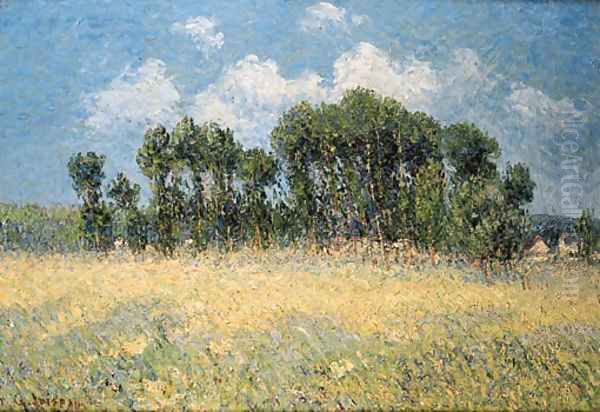 La prairie devant les peupliers Oil Painting by Gustave Loiseau