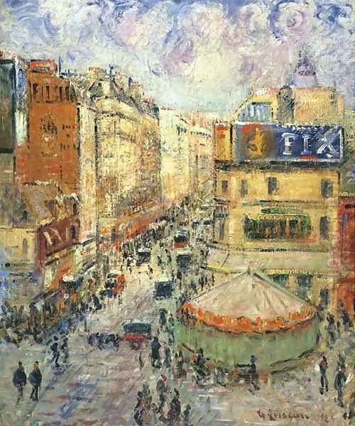 La rue de Clignancourt Oil Painting by Gustave Loiseau