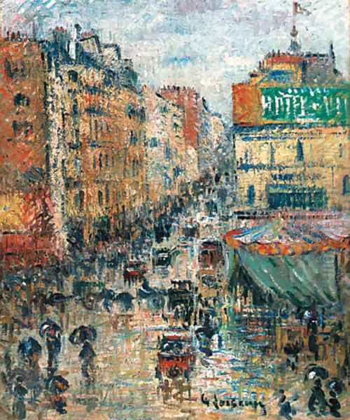 Rue de Clignancourt, Paris Oil Painting by Gustave Loiseau