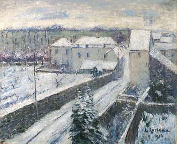 Vue de Triel sous la neige Oil Painting by Gustave Loiseau