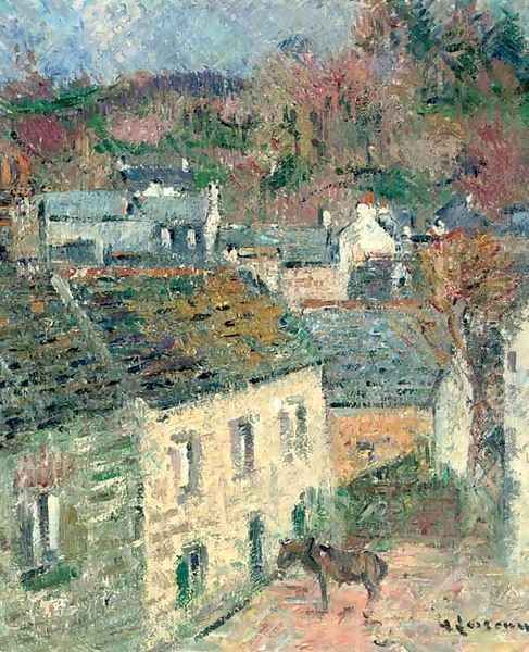 Maisons a Pont-Aven (Finistere) Oil Painting by Gustave Loiseau