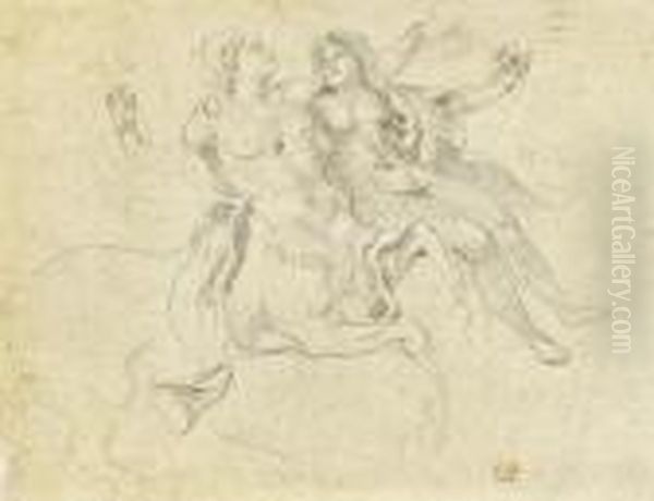 Centaur And Lapith Oil Painting by Eugene Delacroix