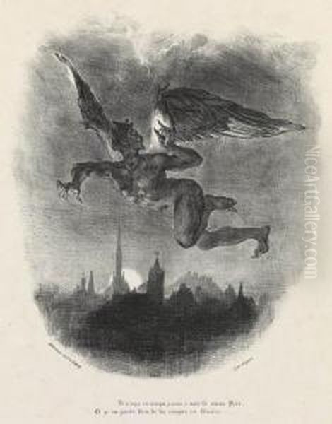 Mephistopheles Dans Les Airs Oil Painting by Eugene Delacroix