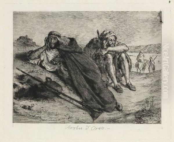 Arabes D'oran Oil Painting by Eugene Delacroix