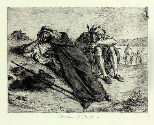 Arabes D'oran Oil Painting by Eugene Delacroix