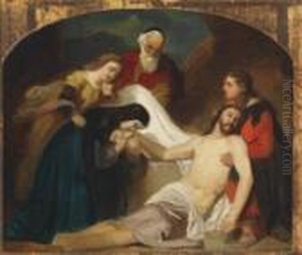 Circle Theentombment Oil Painting by Eugene Delacroix