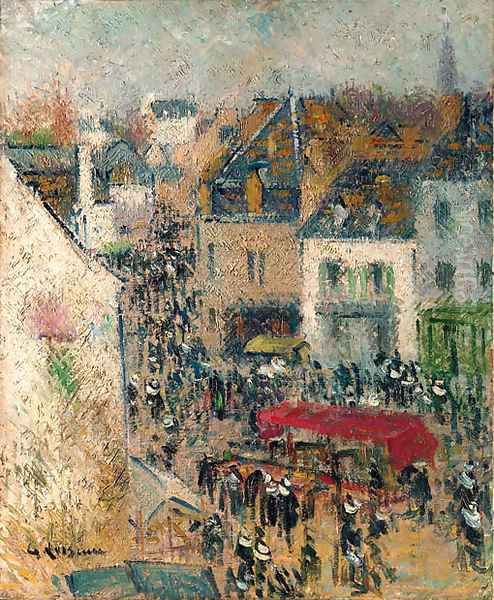 Rue a Pont-Aven, Finistere Oil Painting by Gustave Loiseau