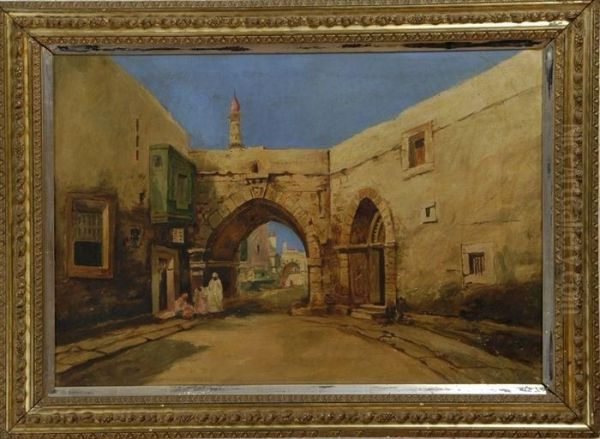 Moroccan Street Scene Oil Painting by Eugene Delacroix