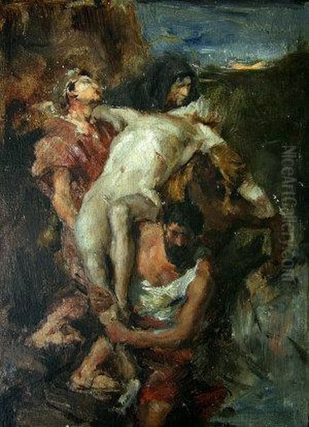 Sketch For The Deposition Oil Painting by Eugene Delacroix