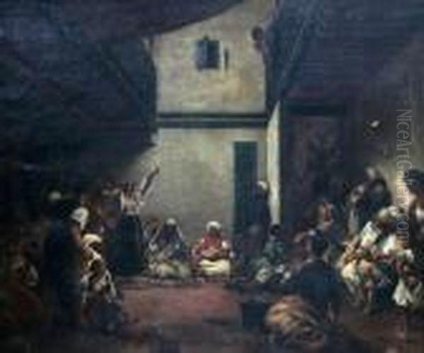 Orientalisk Fest Oil Painting by Eugene Delacroix