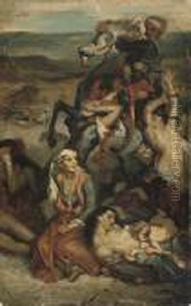 The Massacre Of Scias Oil Painting by Eugene Delacroix