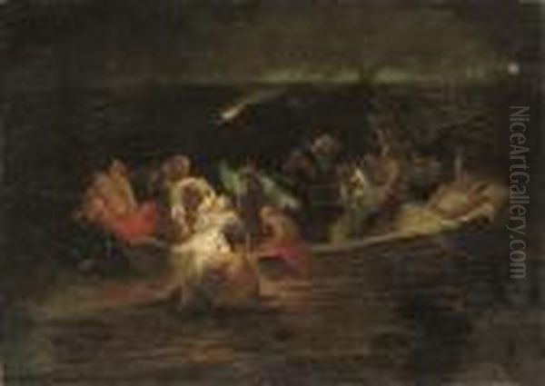 The Escape From Scias Oil Painting by Eugene Delacroix