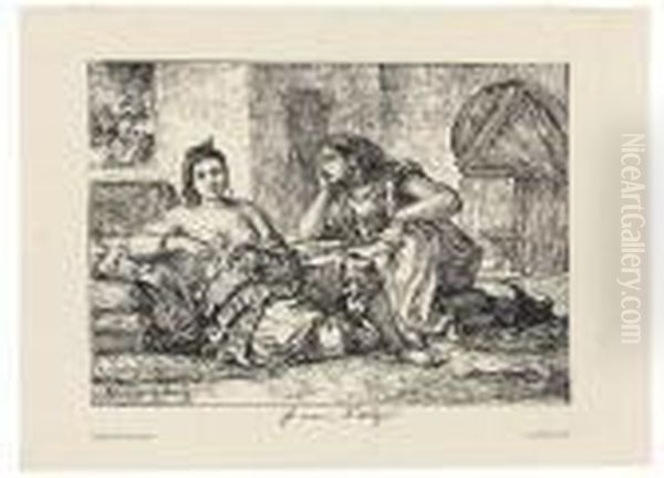 Arabes D'oran Oil Painting by Eugene Delacroix