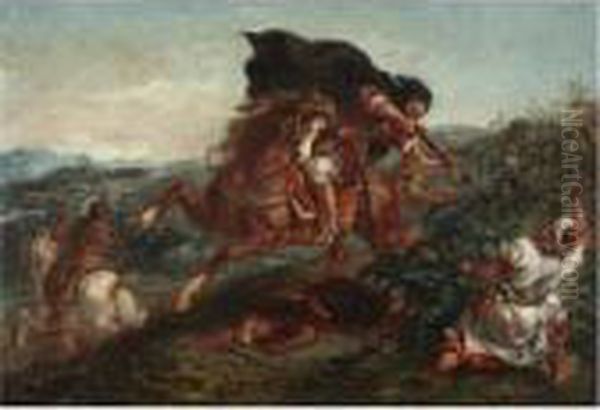 Le Combat Oil Painting by Eugene Delacroix