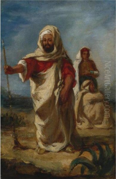 Moroccan Chieftain Oil Painting by Eugene Delacroix