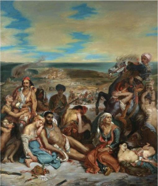 The Massacre Of Chios Oil Painting by Eugene Delacroix