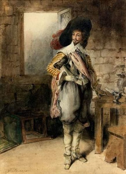 Gentilhomme Anglais Du Xviieme Siecle Oil Painting by Eugene Delacroix