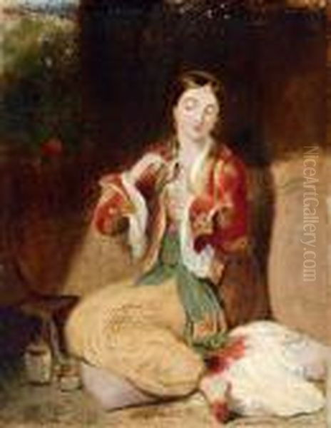 Orientalische Schonheit Oil Painting by Eugene Delacroix