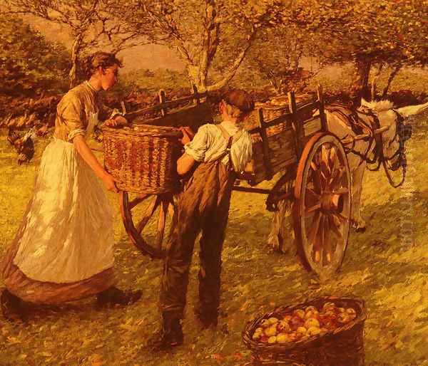 A Sussex Orchard Oil Painting by Henry Herbert La Thangue