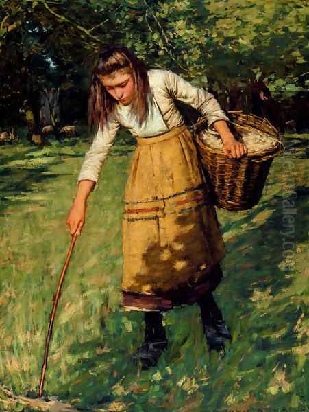 Gathering Wool Oil Painting by Henry Herbert La Thangue