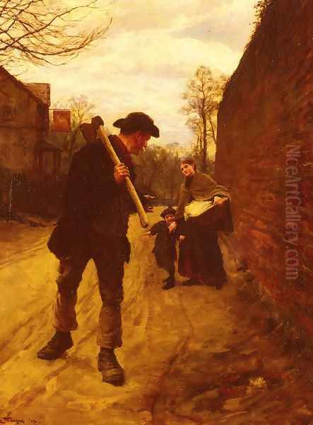 Off To Work Oil Painting by Henry Herbert La Thangue