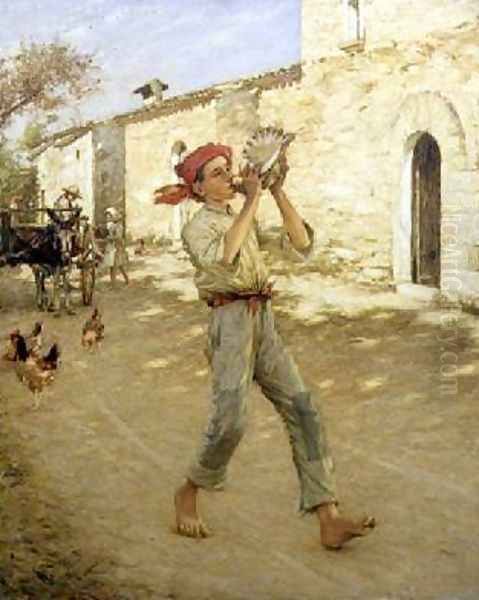 Crying Fish in Spain Oil Painting by Henry Herbert La Thangue