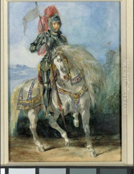 Chevalier En Armure Oil Painting by Eugene Delacroix