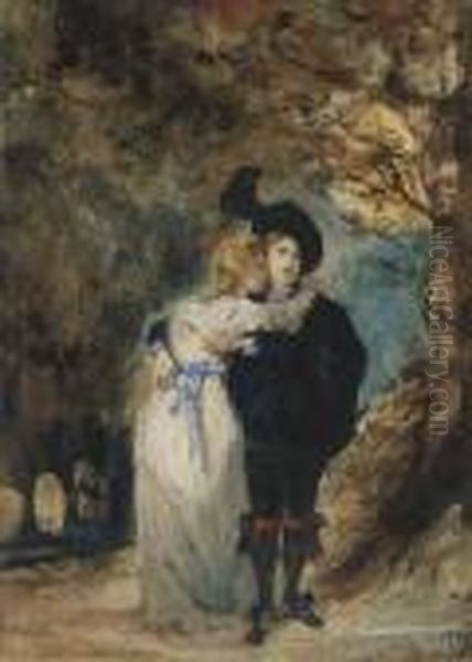 Deux Amants Dans Une Foret, La Nuit by Eugene Delacroix