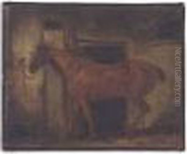 Etude De Cheval A L'attache Oil Painting by Eugene Delacroix