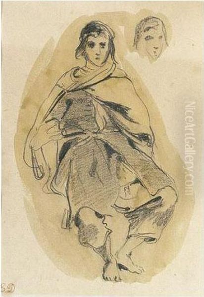 Une Jeune Fille Marocaine Oil Painting by Eugene Delacroix