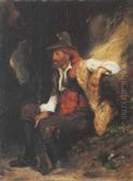 Brigand Au Repos Oil Painting by Eugene Delacroix