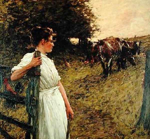 The Farmers Daughter Oil Painting by Henry Herbert La Thangue