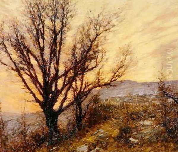 Winter in the Seaward Alps Oil Painting by Henry Herbert La Thangue