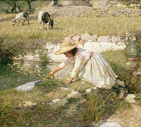 Provencal Spring Oil Painting by Henry Herbert La Thangue