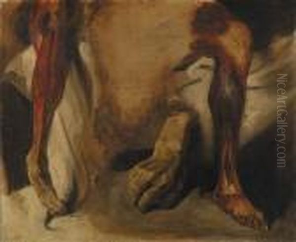 A Severed Hand And Two Corchs Of A Leg Oil Painting by Eugene Delacroix