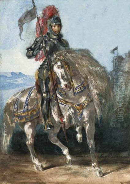 Chevalier En Armure Oil Painting by Eugene Delacroix