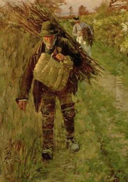 The Woodman Oil Painting by Henry Herbert La Thangue