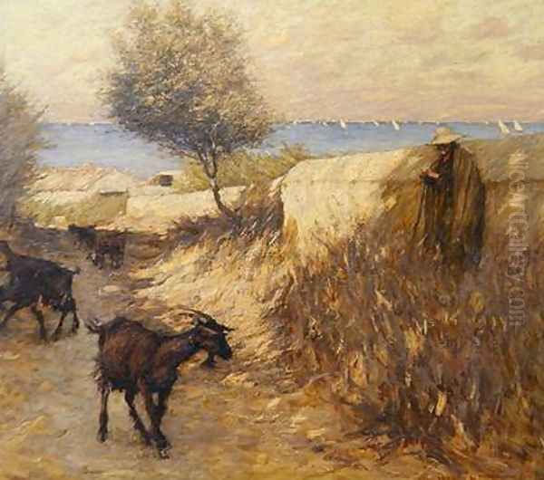 Provencal Lane Martigues Oil Painting by Henry Herbert La Thangue