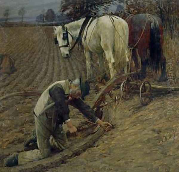 The Last Furrow Oil Painting by Henry Herbert La Thangue