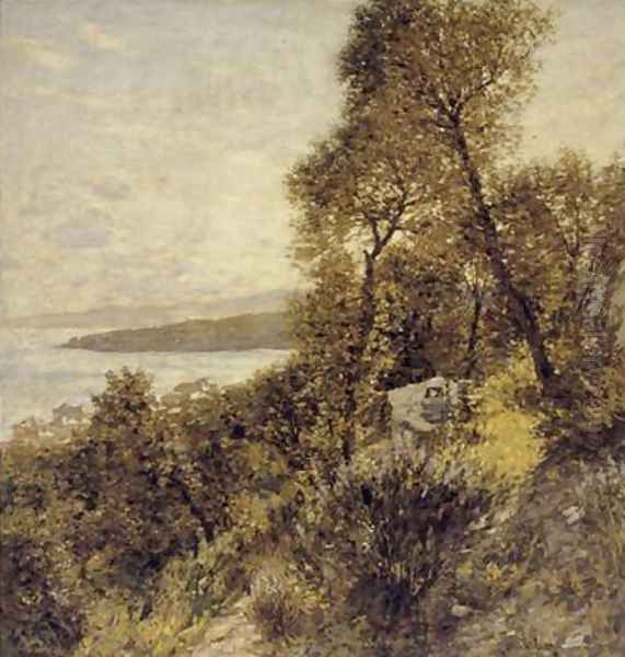 Ligurian Hillside Oil Painting by Henry Herbert La Thangue