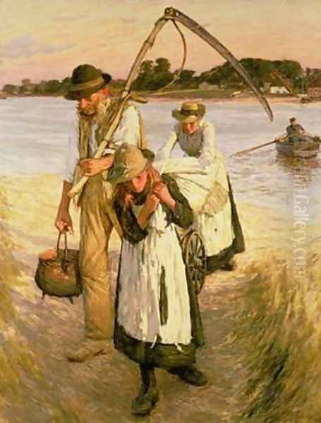 Travelling Harvesters Oil Painting by Henry Herbert La Thangue