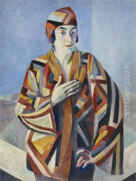 Portrait De Madame Mandel Oil Painting by Robert Delaunay