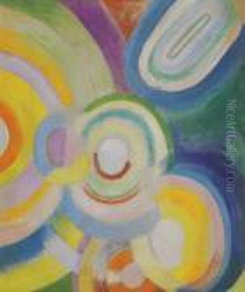 Disques Colores - Recto Oil Painting by Robert Delaunay