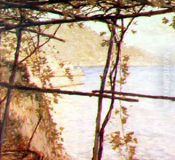 Trellised Vine Oil Painting by Henry Herbert La Thangue