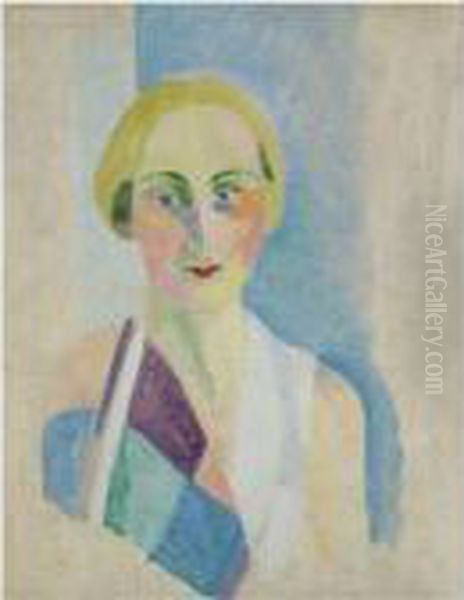 Portrait De Madame Heim Oil Painting by Robert Delaunay