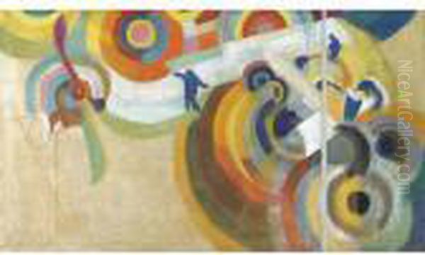 Hommage A Bleriot No. 2 (fragment) Oil Painting by Robert Delaunay