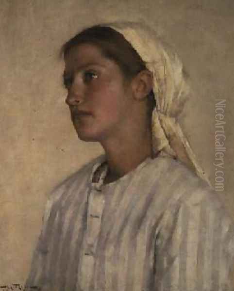 Portrait of a Girl Oil Painting by Henry Herbert La Thangue