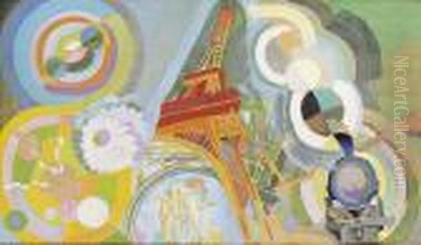 Air, Fer Et Eau, Etude Oil Painting by Robert Delaunay